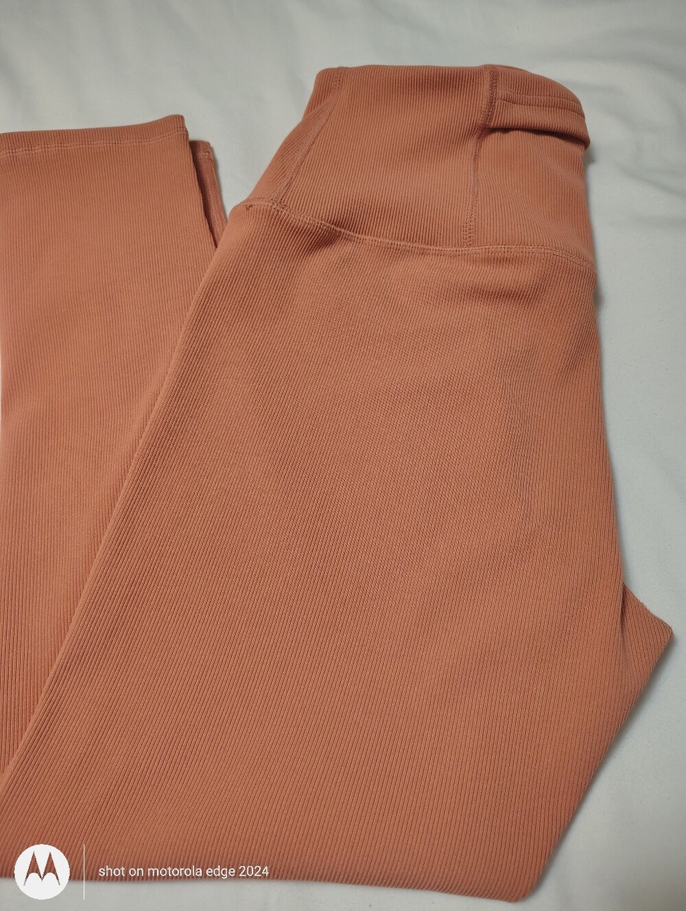 dip Ribbed High-Waist Leggings Orange Medium. New
